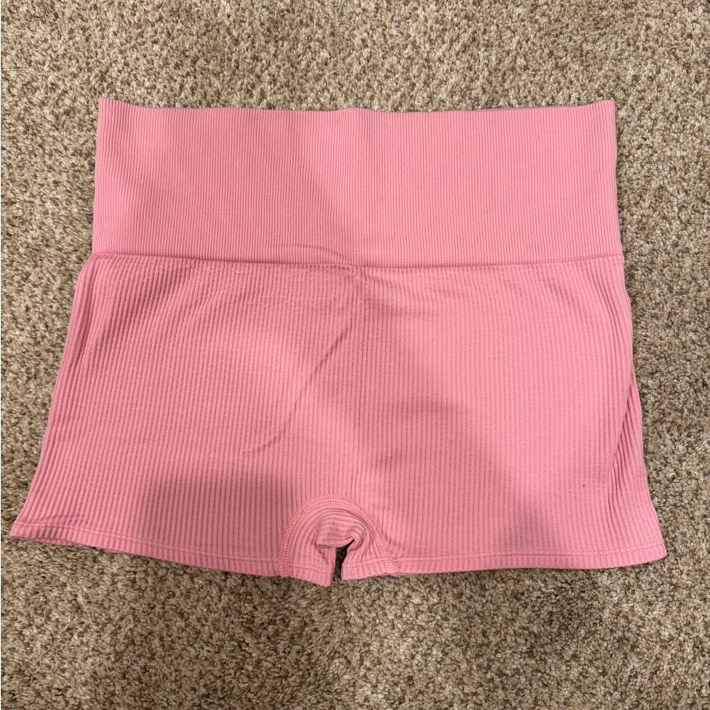 Colsie High Waist Pink Ribbed Shorts